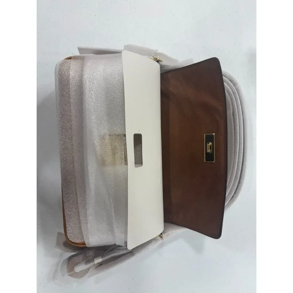 NWT B4-010 Coach Etta Small Flap Shoulder Bag CCV63 smooth leather/Gold/Brown